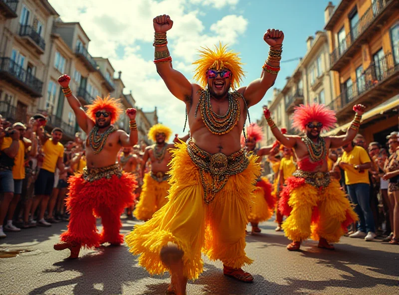 Crowd celebrating at Carnaval in Brazil