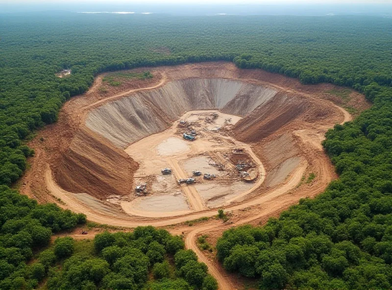 An aerial view of a large mining operation in Brazil.