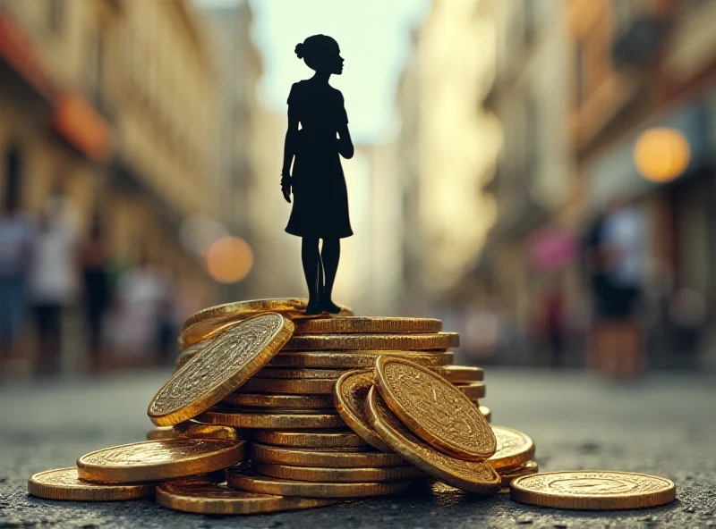 Illustration of a stack of coins with a silhouette of a Black woman superimposed, representing tax burden.