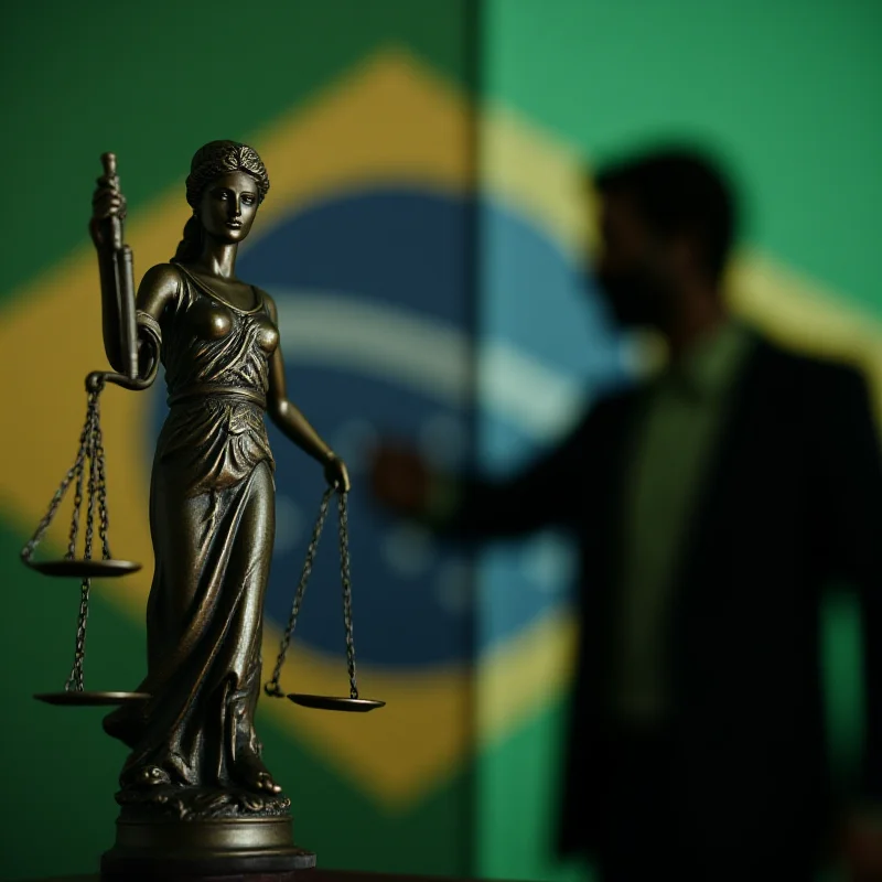 A split image showing a blindfolded Lady Justice on one side and a politician shaking hands on the other, symbolizing the conflict between impartiality and political influence.