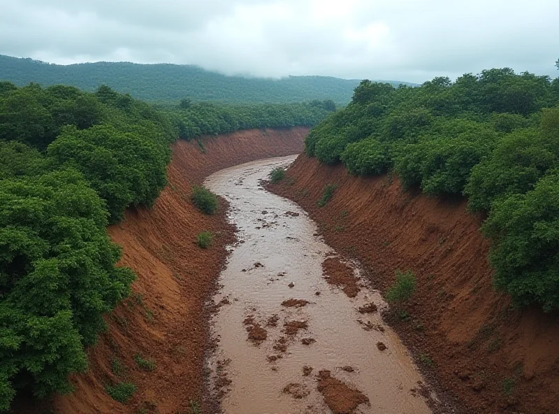 Aerial view of a damaged Brazilian landscape, highlighting the environmental impact of the Mariana tragedy.