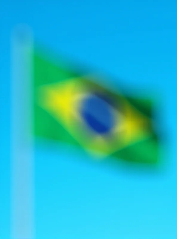 Brazilian flag waving in the wind