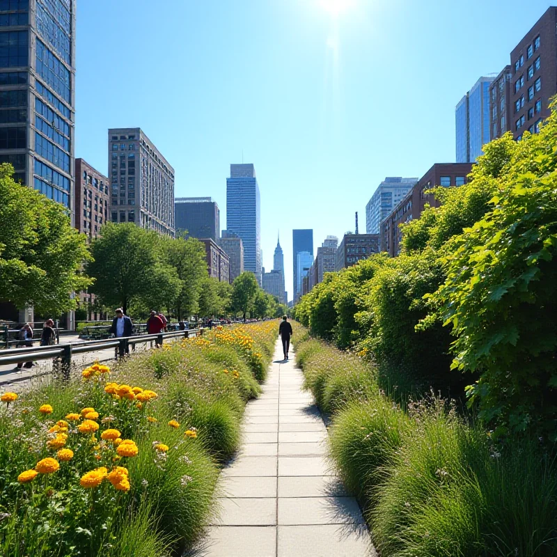 The High Line in New York City on a sunny day