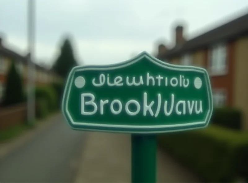 Image of the Brookside TV show logo with a focus on the main sign.