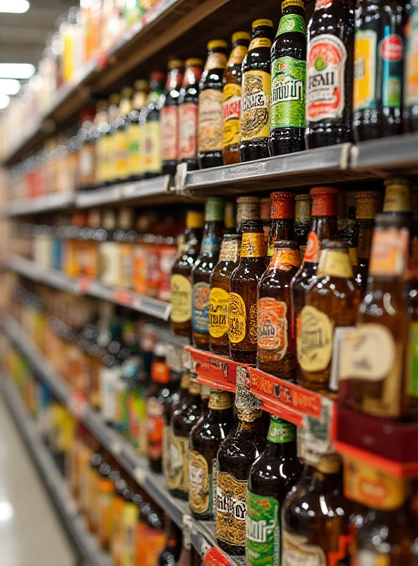 A selection of Mexican beers on a store shelf