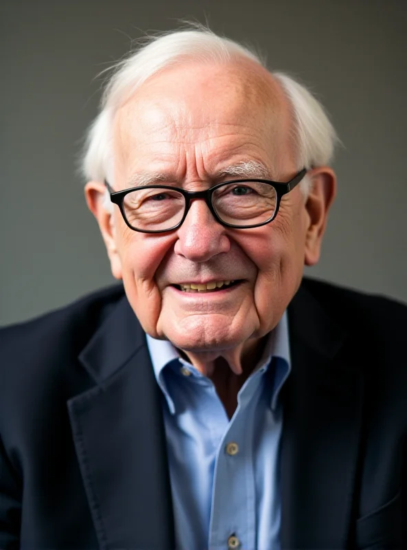 Warren Buffett smiling confidently.