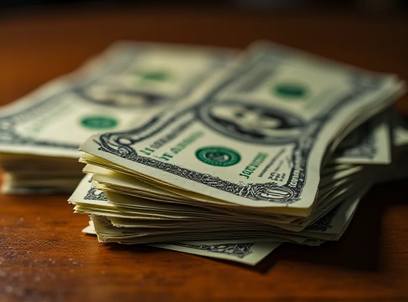 Pile of cash money on a table.