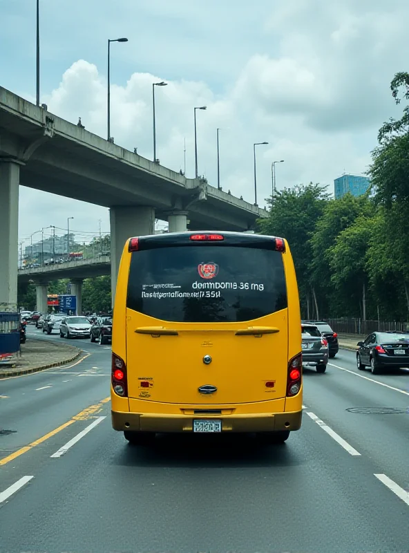 Carousel bus driving on a lane marked for them in the EDSA highway