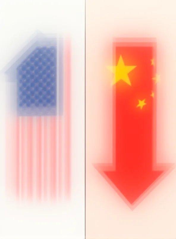 A split image showing the US flag on one side with a downward arrow and the Chinese flag on the other side with an upward arrow, symbolizing the shift in the AI trade.