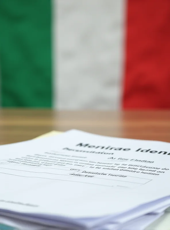 Italian flag with pension paperwork