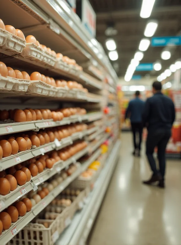 Image of empty egg shelves in a US supermarket.