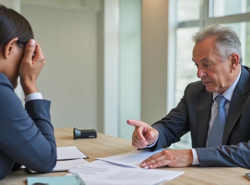 Illustration of a person negotiating a contract.