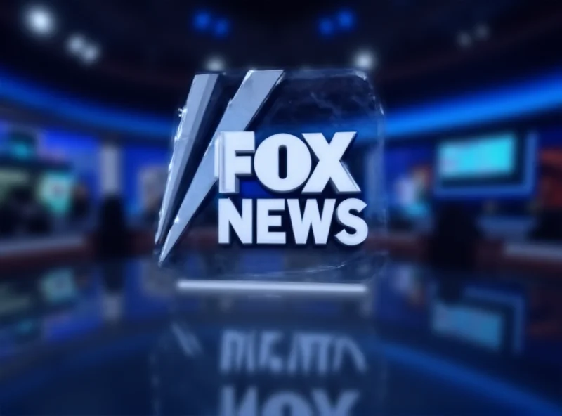 Fox News logo with a blurred background of a news studio.