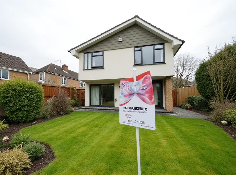 Exterior of a modern UK home with a for sale sign