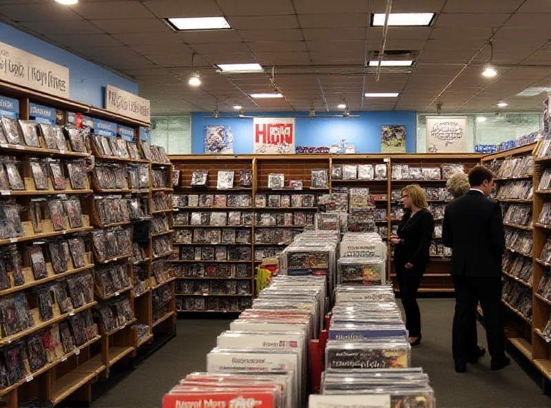 HMV store interior with customers browsing music and movies