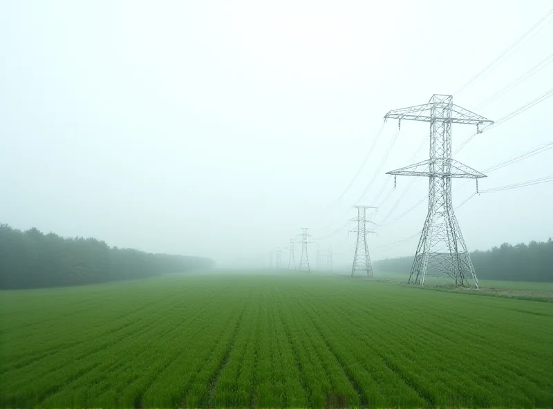 French pylons transmitting electricity