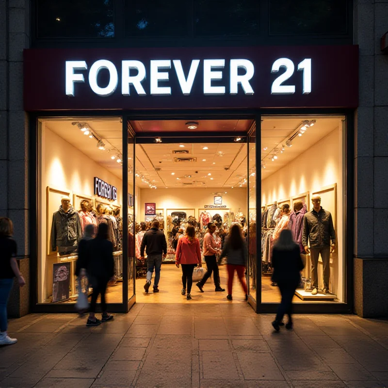 Exterior shot of a Forever 21 store, capturing its vibrant and youthful brand image.