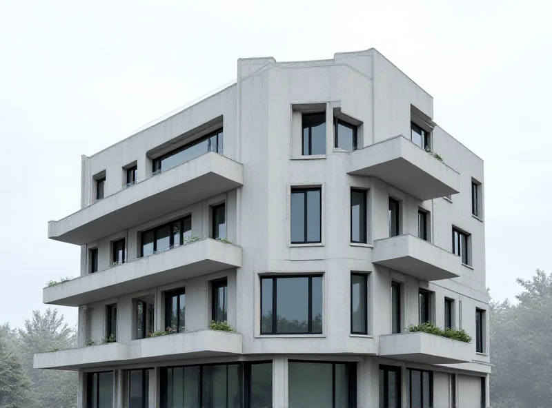 A mid-rise apartment building with visible cladding on its facade.