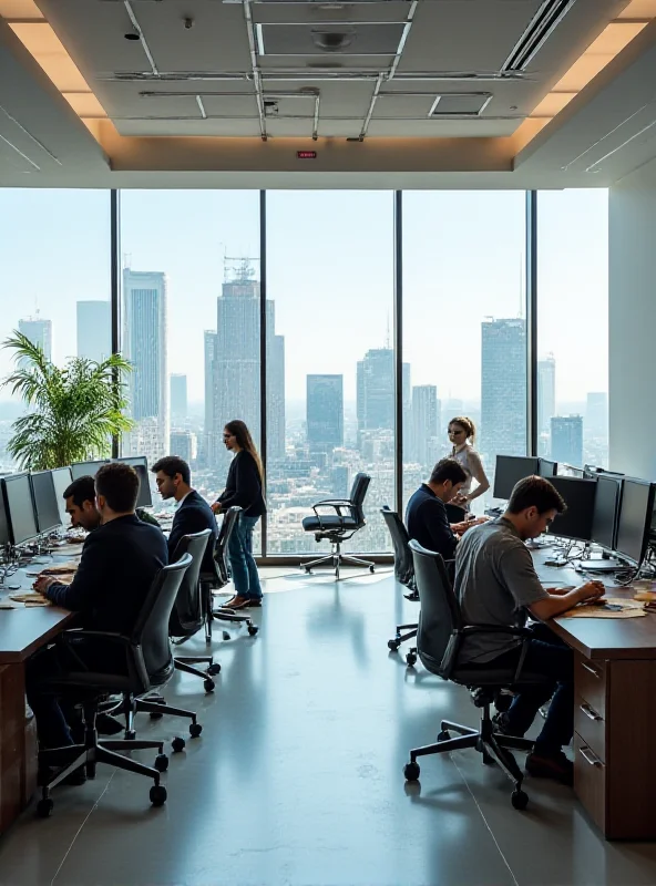 Modern law office interior with open workspace and natural light.