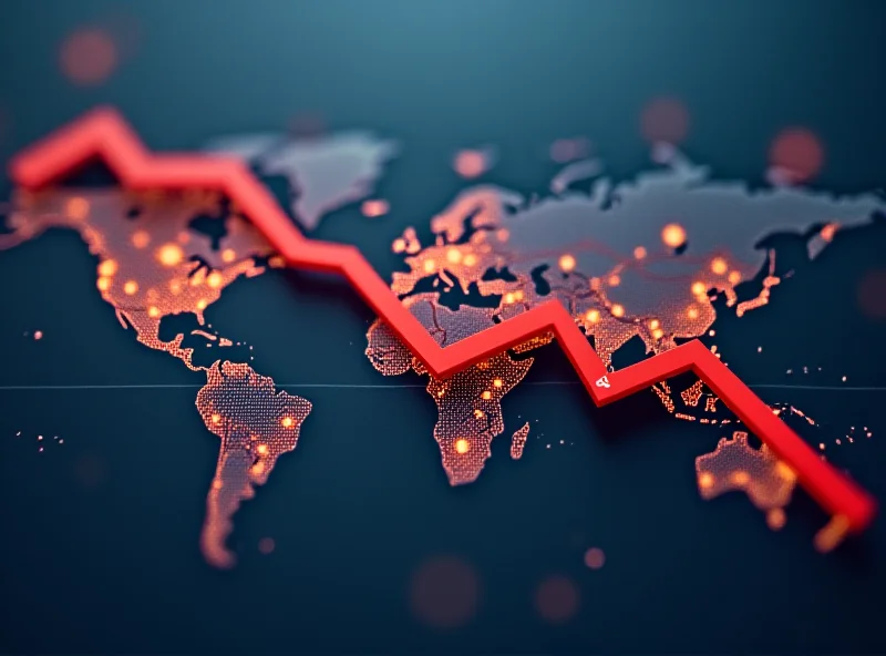 Chart showing stock market decline due to geopolitical tension.