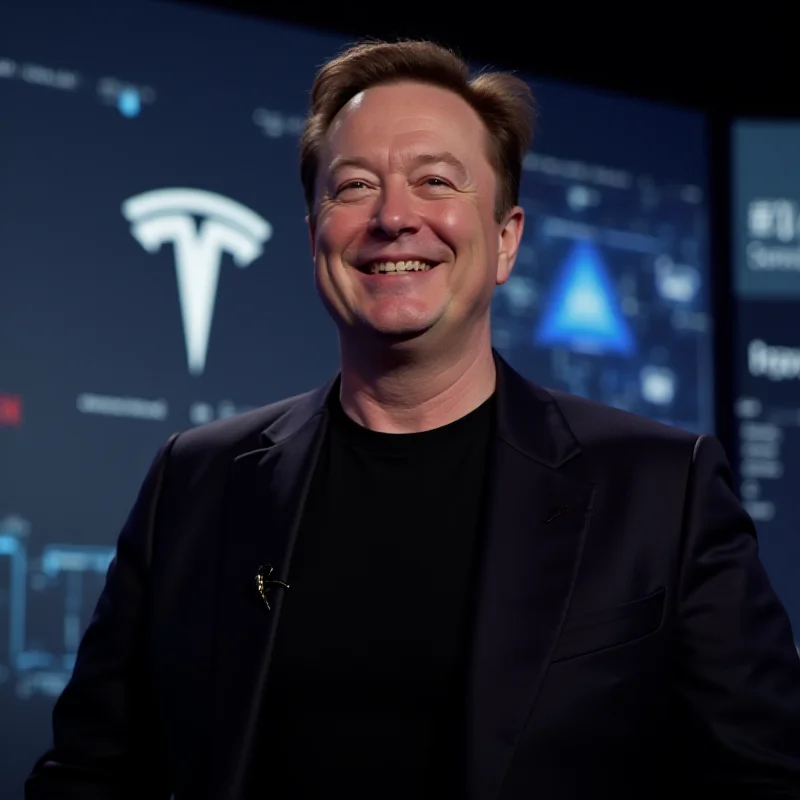 Elon Musk smiling at a technology conference.