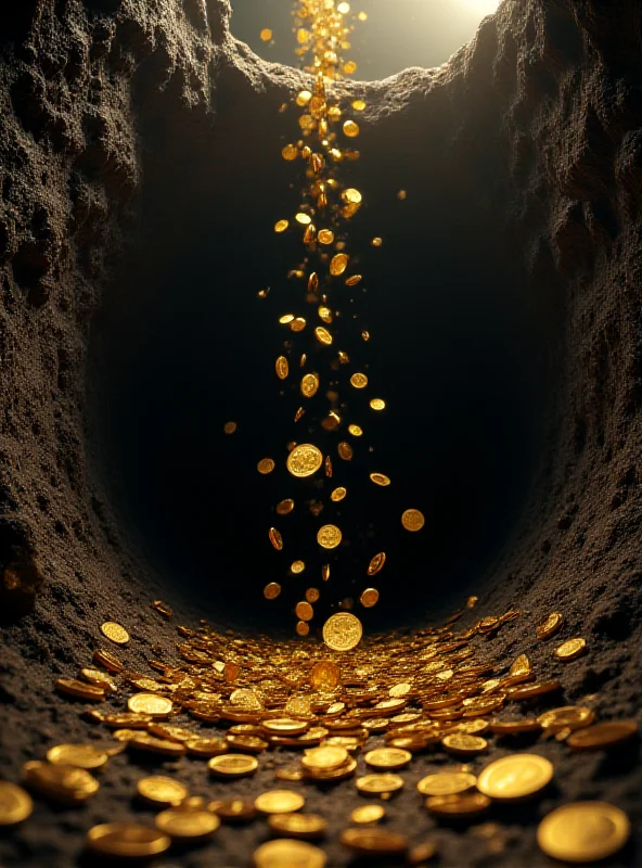 Conceptual image of coins falling into a mine shaft, representing investment risks.