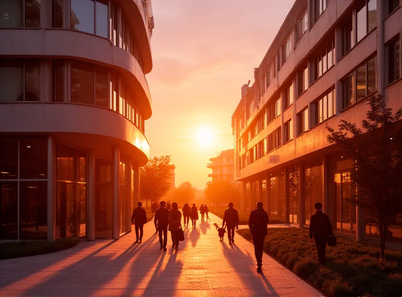 Tel Aviv University campus at sunset