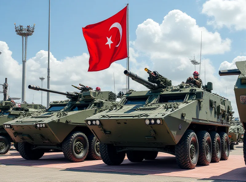 Turkish military vehicles on display.