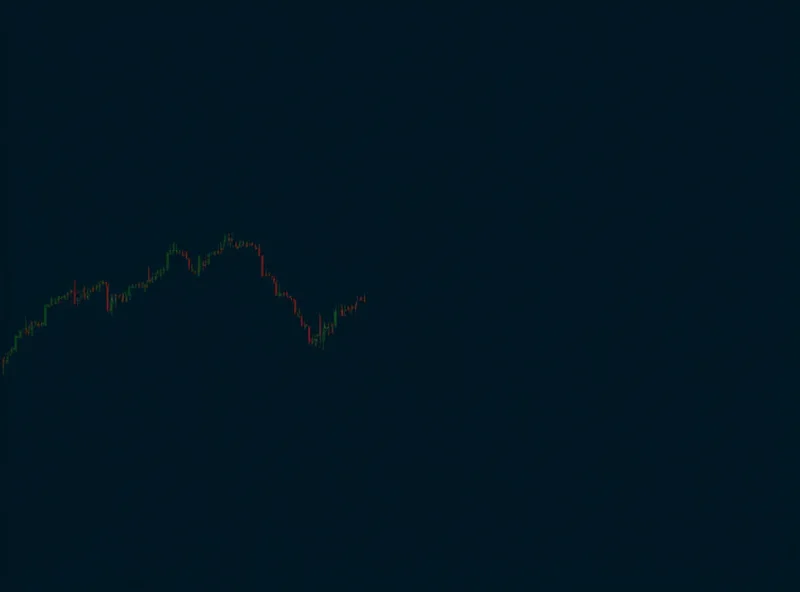 Stock market chart showing a downward trend.