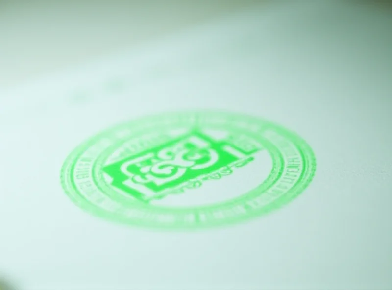 Abstract image of a quality assurance stamp on a document, symbolizing ISO 9001 certification and quality management.