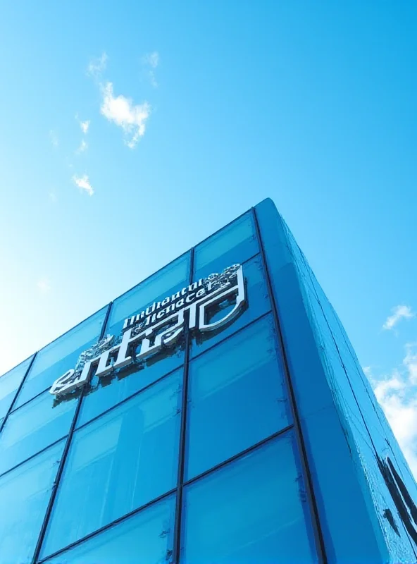 A modern office building with the UK Intellectual Property Office logo prominently displayed, under a clear blue sky.