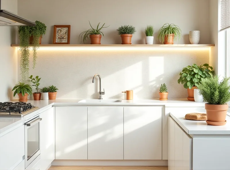 A beautifully styled kitchen with modern appliances and decor, resembling an 'after' shot from an HGTV show.