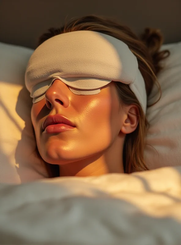 A woman sleeping peacefully with a face mask on.