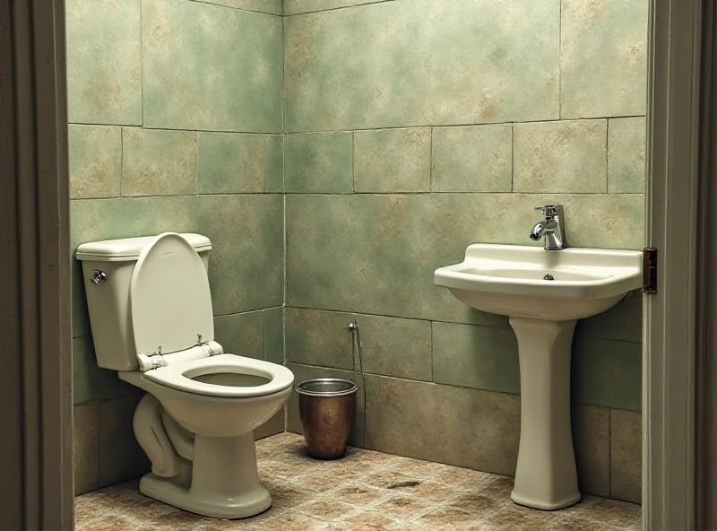 A photo of a bathroom with a toilet inexplicably placed in an unusual location.