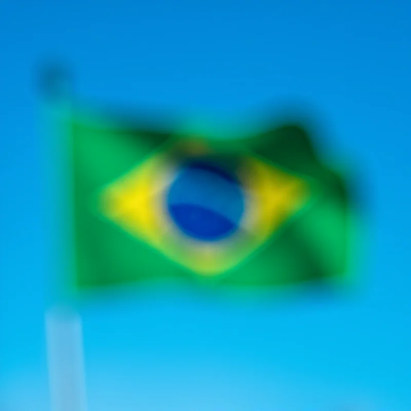 Brazilian flag waving in the wind