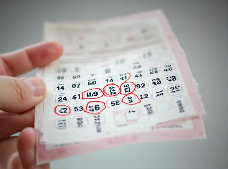 Mega-Sena lottery ticket with numbers highlighted.