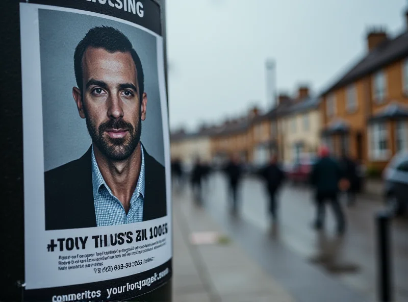 A somber photograph of a missing person poster featuring Terry McSpadden. The poster is attached to a lamppost in a Cambridgeshire town. The background shows a blurred street scene.