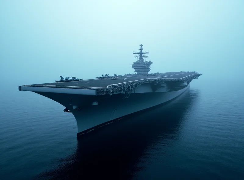 A U.S. Aircraft carrier at sea near South Korea