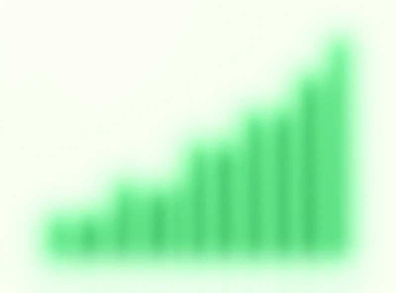 A stylized graph trending upwards in green.