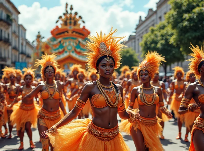 Dancers from Mocidade performing a tribute to Marcia Lage.