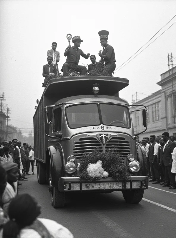 Historic photo of an early electric trio at Salvador Carnival