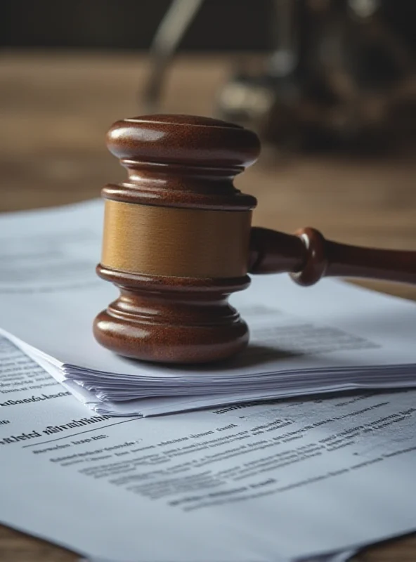 A gavel resting on a stack of legal documents, symbolizing a court ruling.