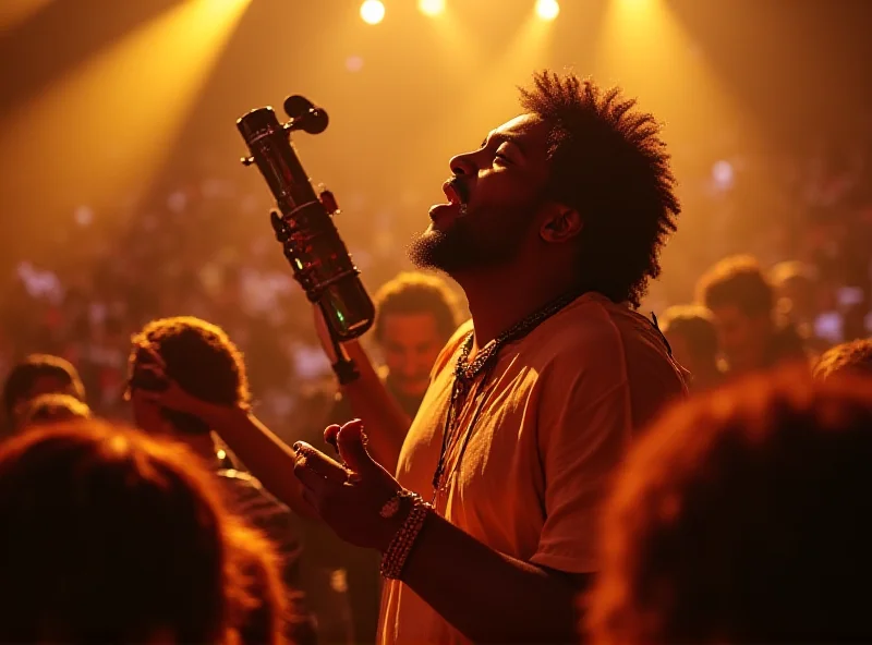 Milton Nascimento performing with Portela during the Rio Special Group at Carnival.