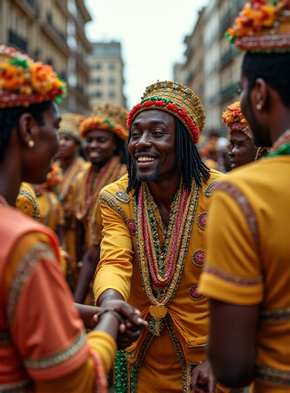 Milton Nascimento smiles as he is honored by members of the Portela samba school in Rio de Janeiro, Brazil.