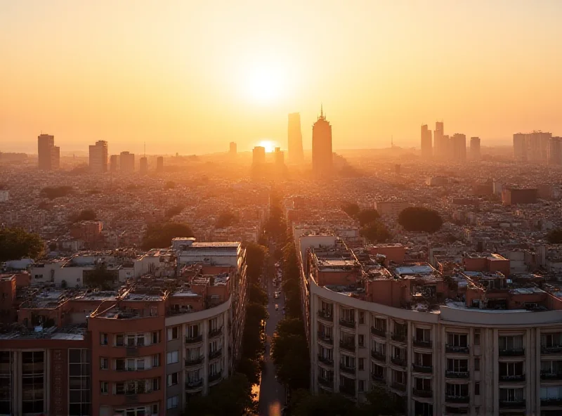 Barcelona cityscape with a focus on residential buildings, symbolizing the housing initiative.