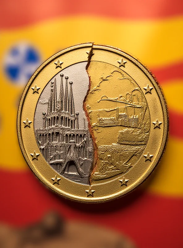 A stylized image of a euro coin split in half, one side representing tourism and the other representing housing.