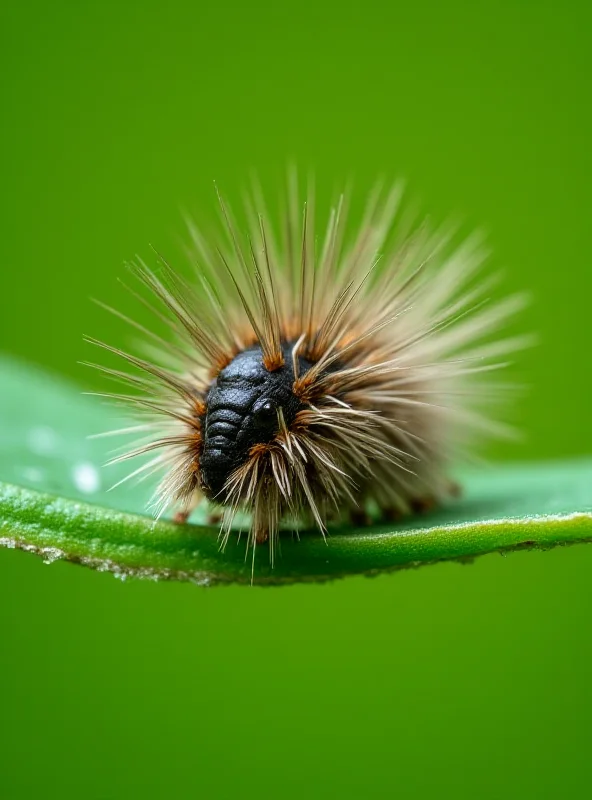 A close-up photo of a processionary caterpillar showing its hairy body.