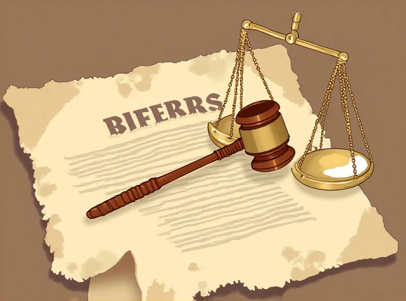 Illustration of a legal document with a gavel and scales of justice, symbolizing the Bofors investigation.