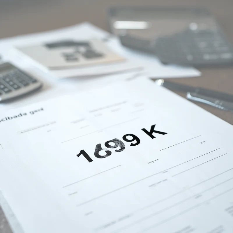 A close-up shot of a 1099-K form, with a pen resting on top, symbolizing tax preparation and financial responsibility.