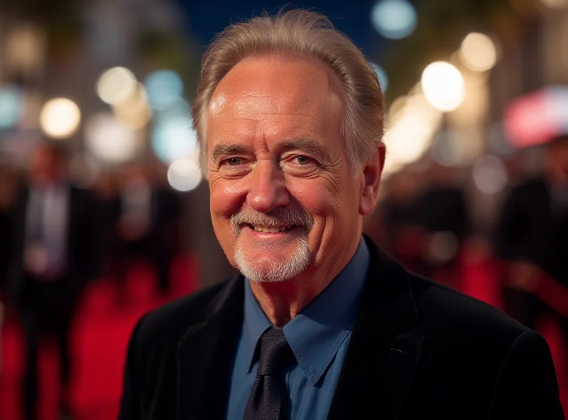 Bill Murray smiling at an event, wearing a casual outfit and looking relaxed.